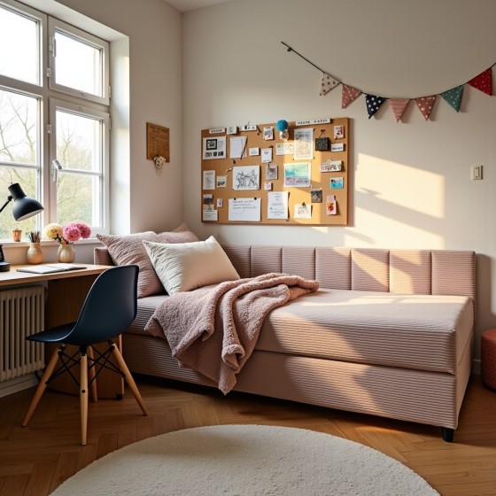 Tapczan Młodzieżowy Jednoosobowy Różowy Sztruks FENIKS 90x200 z Pojemnikiem Bokiem i Oparciem