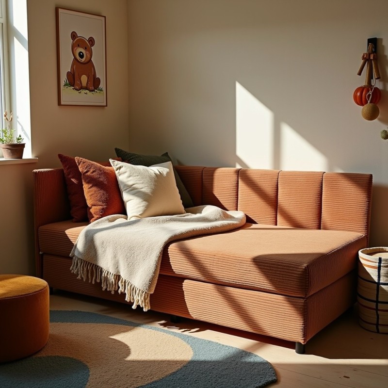 Młodzieżowy Tapczan Feniks 90x200 Ceglasty dla dziecka