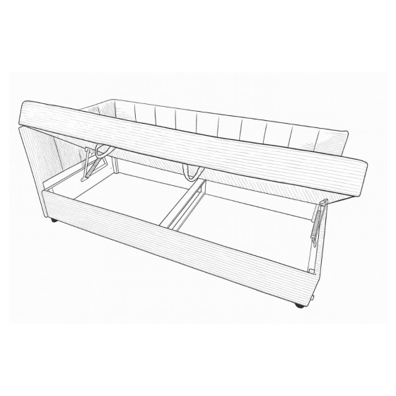 Tapczan FENIKS 120x200 z Pojemnikiem Szary Welur