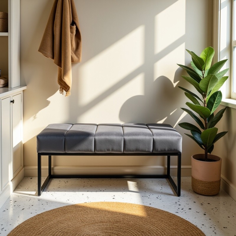 Ławka Loft Lukka Szara Ciemna