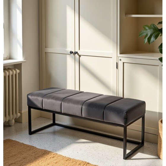 Ławka Loft Lukka Szara Ciemna