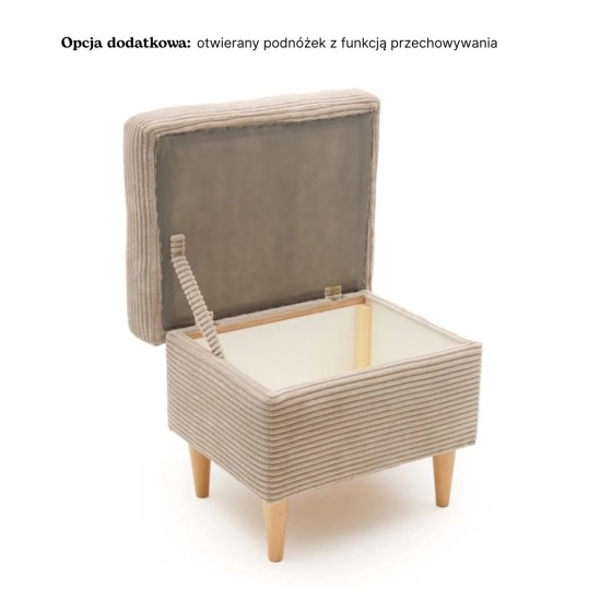 Fotel Uszak Beżowy Sztruks