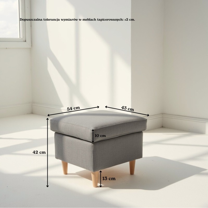 Fotel Uszak Welurowy Glamour Szary