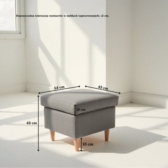 Fotel Uszak Welurowy Glamour Szary