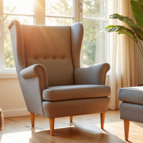 Fotel Uszak w stylu skandynawskim, niska cena - domyou