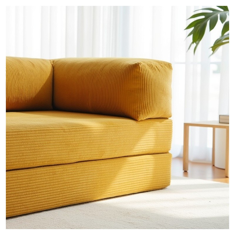 Sofa 2-osobowa NESTI Żółty Sztruks