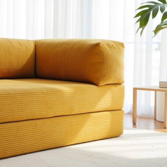 Sofa 2-osobowa NESTI Żółty Sztruks