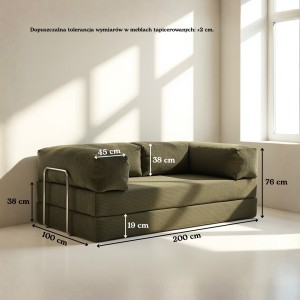 Sofa 2-osobowa NESTI Ceglasty Sztruks