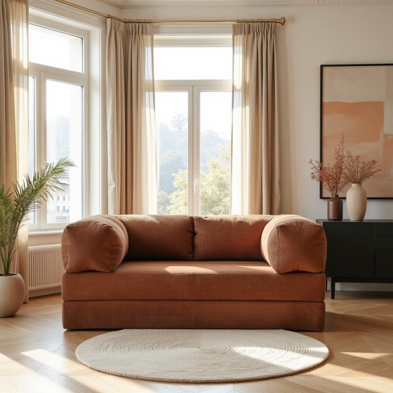 Sofa 2-osobowa NESTI Ceglasty Sztruks