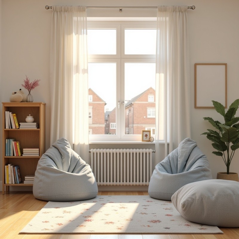 Pufa Worek Szara Dla Dzieci ARA L - wygodna i elegancka | Domyou