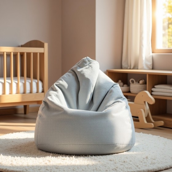 Pufa Worek Szara Dla Dzieci ARA L - wygodna i elegancka | Domyou