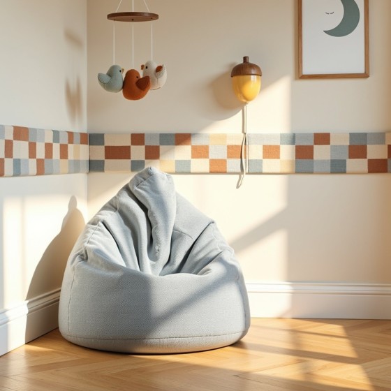 Pufa Worek Szara Dla Dzieci ARA L - wygodna i elegancka | Domyou