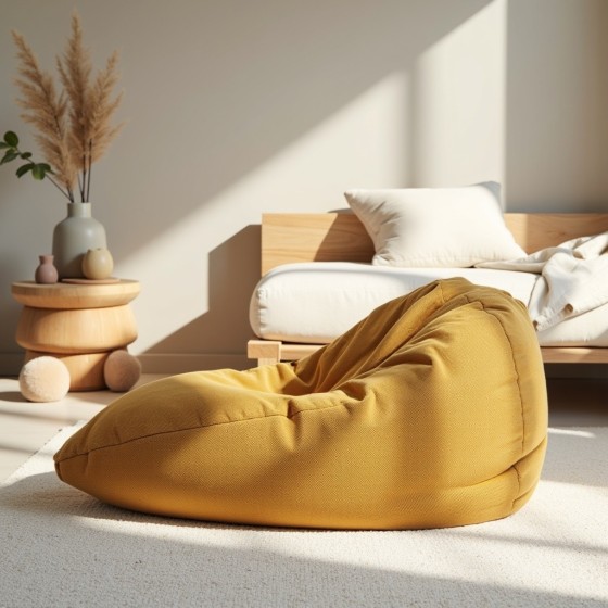 Pufa Dla Dzieci Worek Żółta ARA L – wygodna i niedroga | Domyou