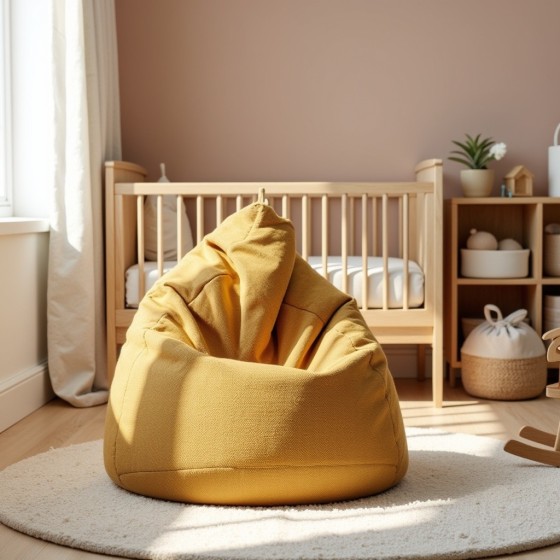 Pufa Dla Dzieci Worek Żółta ARA L – wygodna i niedroga | Domyou