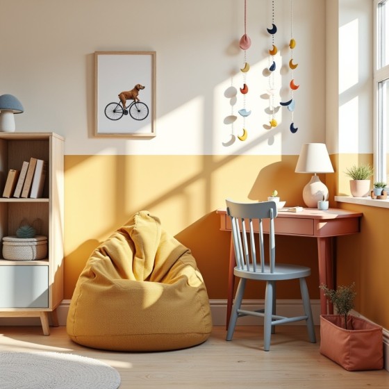 Pufa Dla Dzieci Worek Żółta ARA L – wygodna i niedroga | Domyou