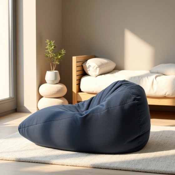 Pufa Worek Granatowa ARA L – niedroga, wygodna i stylowa | Domyou