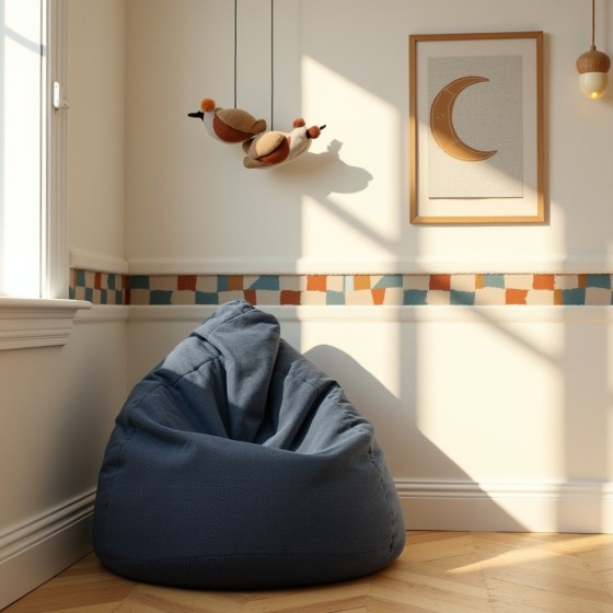 Pufa Worek Granatowa ARA L – niedroga, wygodna i stylowa | Domyou