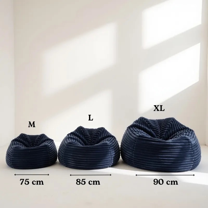 Pufa Worek Brązowa Gruby Sztruks Dla Dzieci NEST L