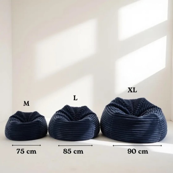 Pufa Worek Brązowa Gruby Sztruks Dla Dzieci NEST L