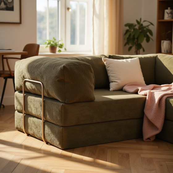 Narożnik 3-osobowy Zielony NESTI MINI | Domyou