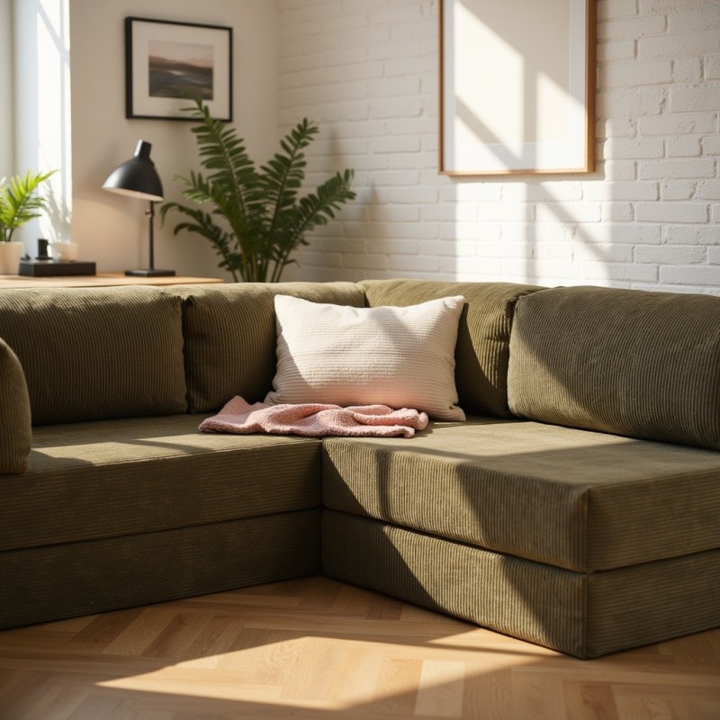 Narożnik 3-osobowy Zielony NESTI MINI | Domyou