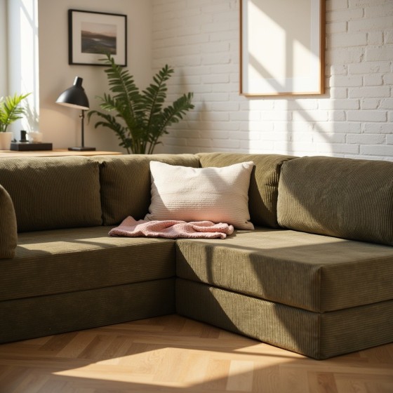 Narożnik 3-osobowy Zielony NESTI MINI | Domyou