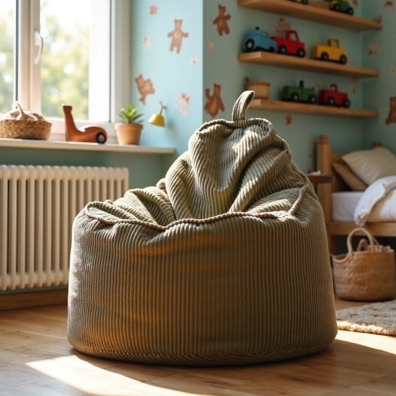 Pufa Worek Z Oparciem Zielony Sztruks ALTI