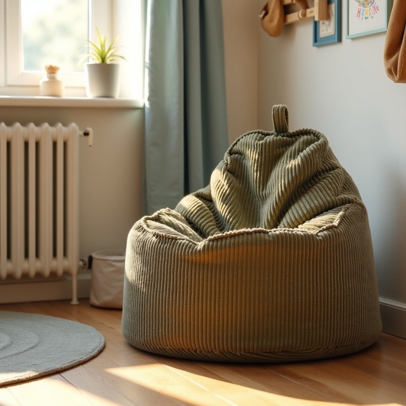 Pufa Worek Z Oparciem Zielony Sztruks ALTI