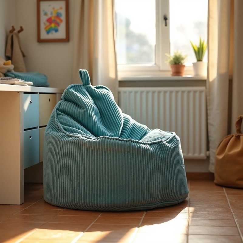 Pufa z Oparciem Turkusowy ALTI - wygoda, charakter i głęboki kolor