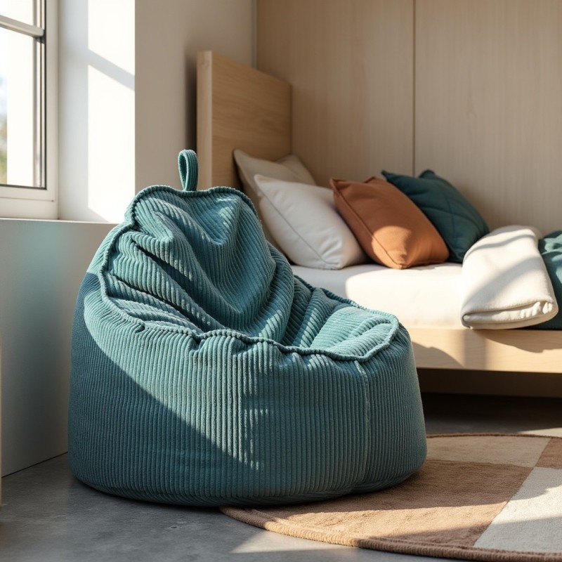 Pufa z Oparciem Turkusowy ALTI - wygoda, charakter i głęboki kolor