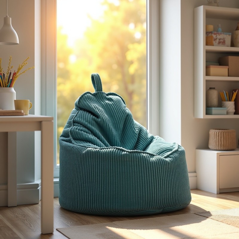 Pufa z Oparciem Turkusowy ALTI - wygoda, charakter i głęboki kolor