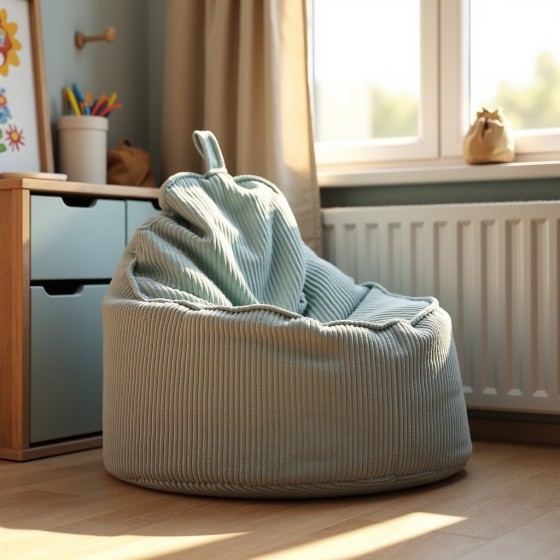 Pufa z Oparciem Miętowy Sztruks ALTI - świeżość koloru | Domyou.pl