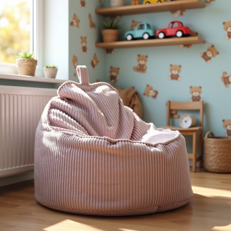 Pufa Worek Z Oparciem Blady Różowy Sztruks ALTI