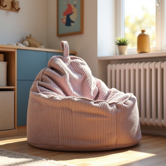 Pufa Worek Z Oparciem Blady Różowy Sztruks ALTI