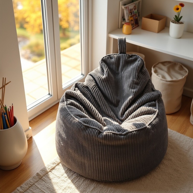 Pufa Worek Z Oparciem Ciemnoszary ALTI