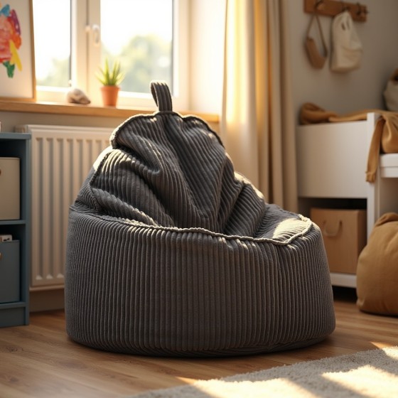 Pufa Worek Z Oparciem Ciemnoszary ALTI