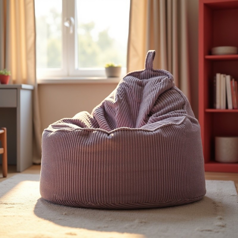 Pufa z Oparciem Fioletowy Sztruks ALTI - elegancja i wygoda | Domyou.pl