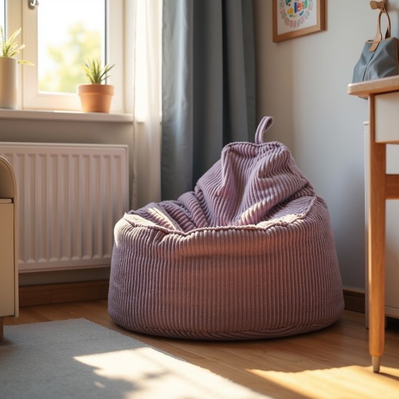 Pufa z Oparciem Fioletowy Sztruks ALTI - elegancja i wygoda | Domyou.pl