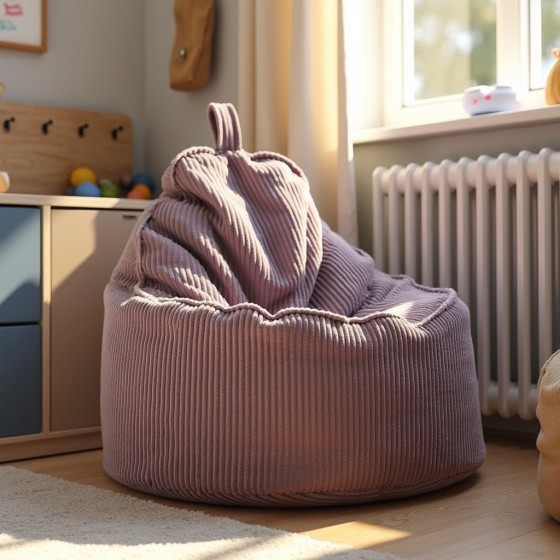 Pufa z Oparciem Fioletowy Sztruks ALTI - elegancja i wygoda | Domyou.pl