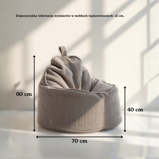 Pufa Worek Z Oparciem Koralowy Róż Sztruks ALTI