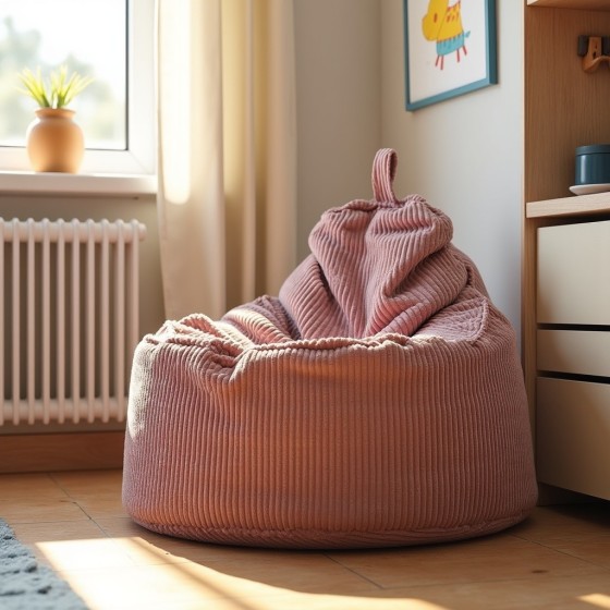 Pufa Worek Z Oparciem Koralowy Róż Sztruks ALTI