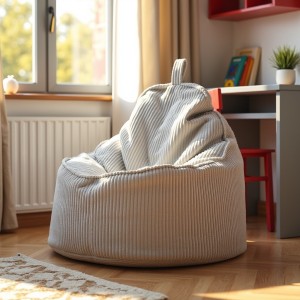 Pufa Worek z Oparciem Szary Sztruks ALTI - wygodna i elegancka | Domyou.pl