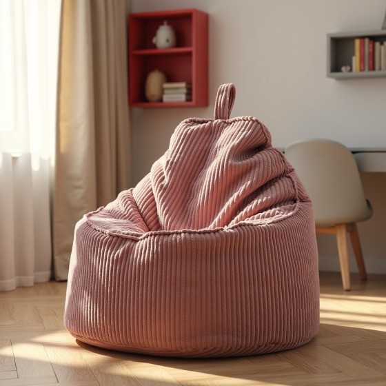 Pufa Worek Z Oparciem Koralowy Róż Sztruks ALTI