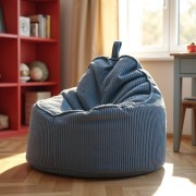 Pufa Worek Z Oparciem Niebieski Sztruks ALTI