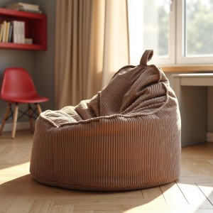 Pufa Worek Z Oparciem Jasny Brąz Sztruks ALTI