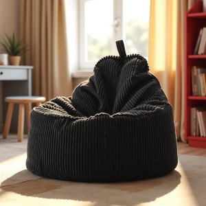 Pufa Worek Z Oparciem Czarny Sztruks ALTI