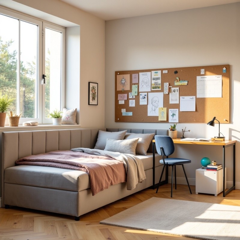 Tapczan Młodzieżowy Jednoosobowy FENIKS 100x200 z Pojemnikiem Bokiem i Oparciem Szary Welur