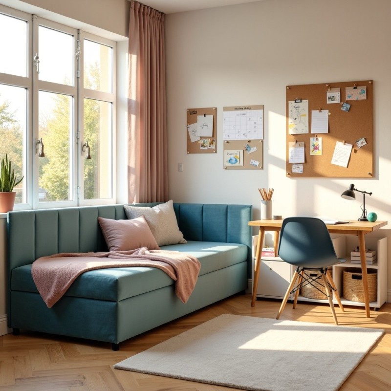 Tapczan Jednoosobowy Dla Dziecka FENIKS 80x200  Turkusowy Welur  z Pojemnikiem Bokiem i Oparciem