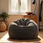 Pufa Worek Grafitowy Sztruks SACO Nobo