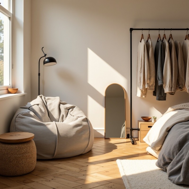 Pufa Worek Szary Sztruks Nobo SACO